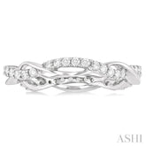 1/2 ctw Twisted Round Cut Diamond Eternity Wedding Band in 14K White Gold